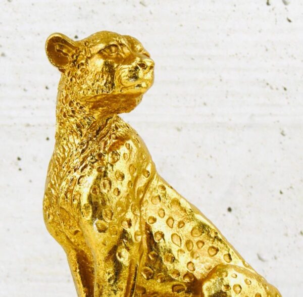 Escultura Leopardo Dourado - Imagem 2