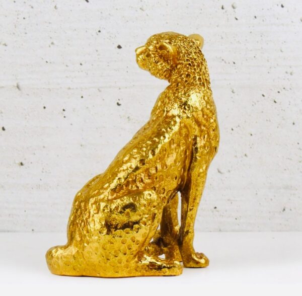 Escultura Leopardo Dourado - Imagem 3