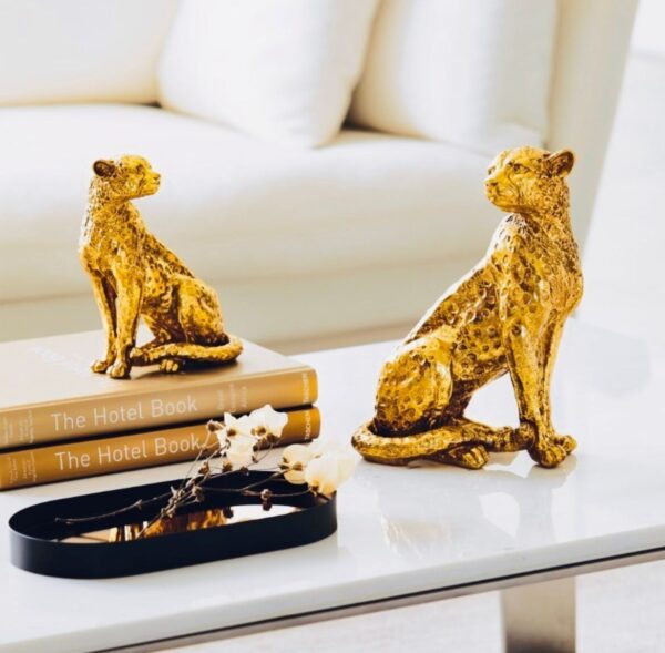 Escultura Leopardo Dourado - Imagem 4